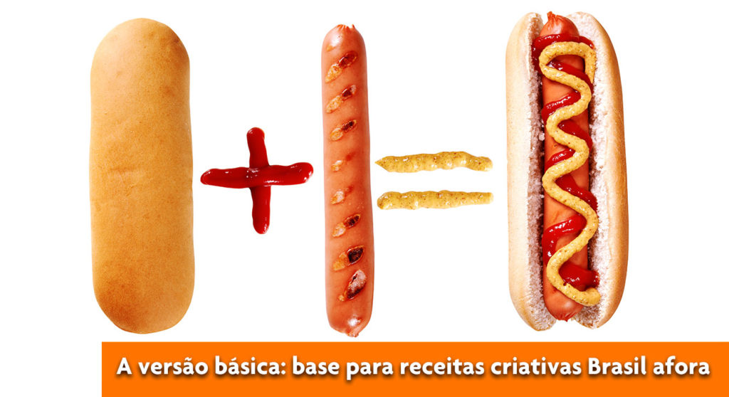 Cachorro Quente Estilo Brasileiro Com Mostarda Ketchup Palha